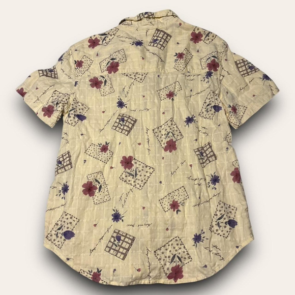 Y2K Yellow Floral Button-Up Top Erika Size Medium Cottagecore Farmer’s Daughter - Picture 5 of 5